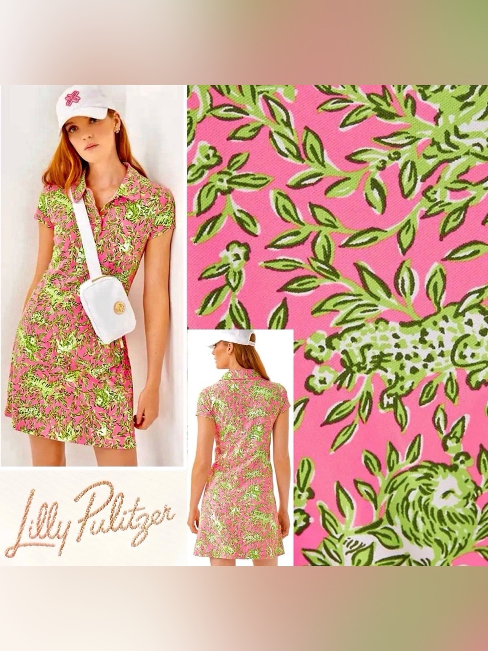 ✨ Brand New Size L Lilly Pulitzer UPF 50+ LUXLETIC FRIDA SCALLOP POLO DRESS ✨